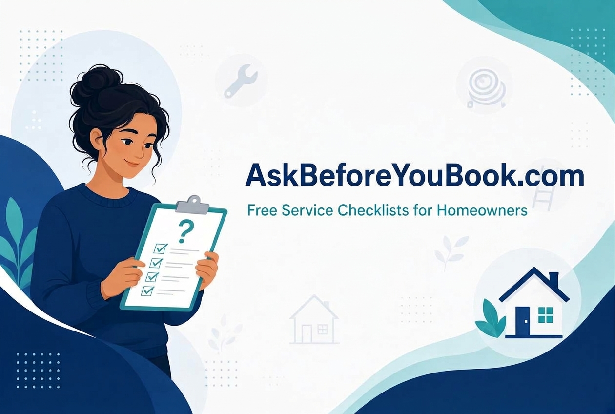 Ask Before You Book - Free Service Checklists for Homeowners